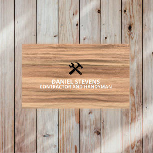 Modern Construction Handyman Contractor Renovation Business Card