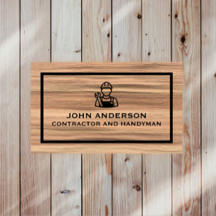 Modern Construction Handyman Contractor Renovation Business Card