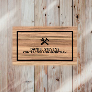 Modern Construction Handyman Contractor Renovation Business Card