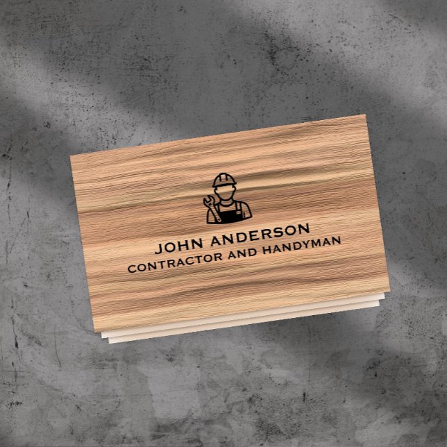Modern Construction Handyman Contractor Renovation Business Card (Creator Uploaded)