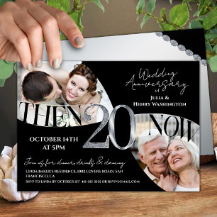 Modern Contemporary 20th Wedding Anniversary Invitation