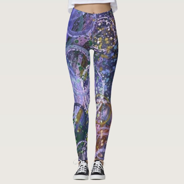 Modern Contemporary Abstract Art Leggings (Front)