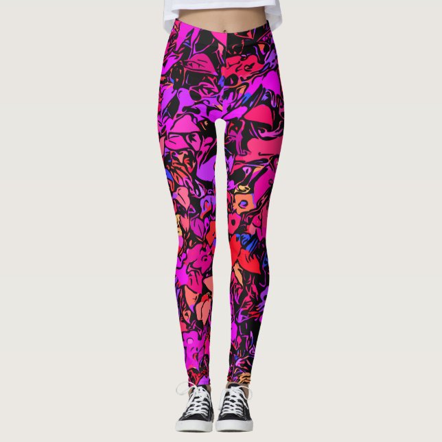 Modern Contemporary Abstract Art Leggings (Front)