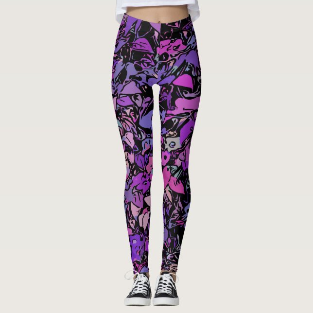 Modern Contemporary Abstract Art Leggings (Front)