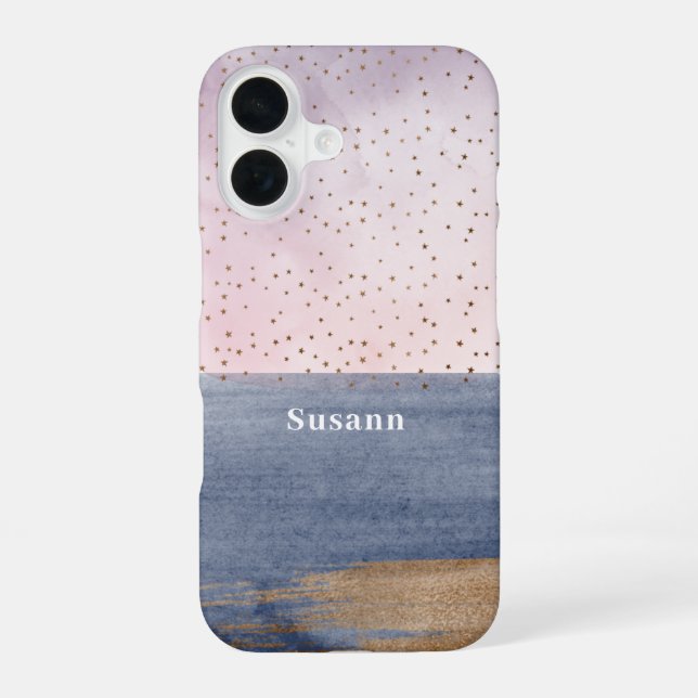 Modern Contemporary Artistic Celestial iPhone 16 Case (Back)