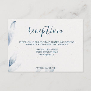 Modern contemporary blue watercolor wedding enclosure card