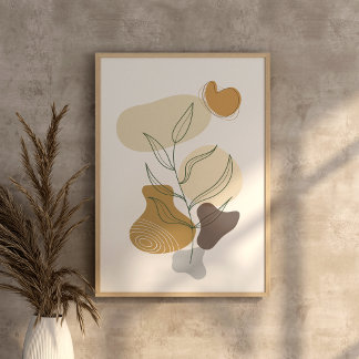 Modern contemporary boho chic abstract art Wall Poster