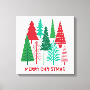 modern contemporary Christmas trees Canvas Print
