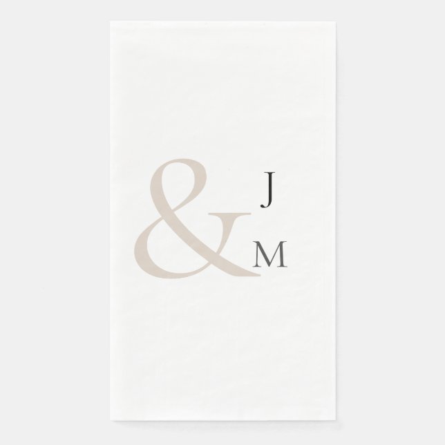 Modern & Contemporary Couple Monogram Napkin (Front)