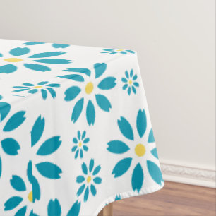 Modern Contemporary Daisy Flower Initial Tablecloth