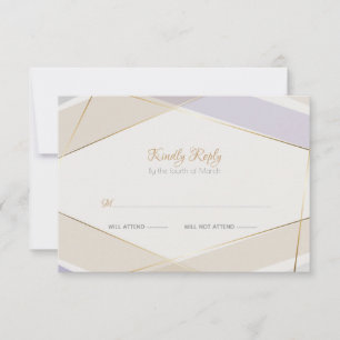 Modern Contemporary Geometric Mushroom Violet RSVP Card