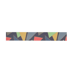 Modern Contemporary Gold Strokes Colorful Triangle Wrap Around Label
