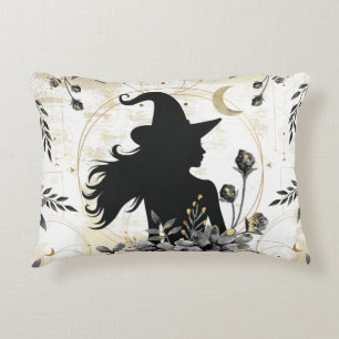 Modern contemporary Halloween witch 3 Accent Pillow