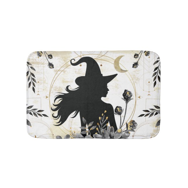 Modern contemporary Halloween witch 3 Bath Mat (Front)