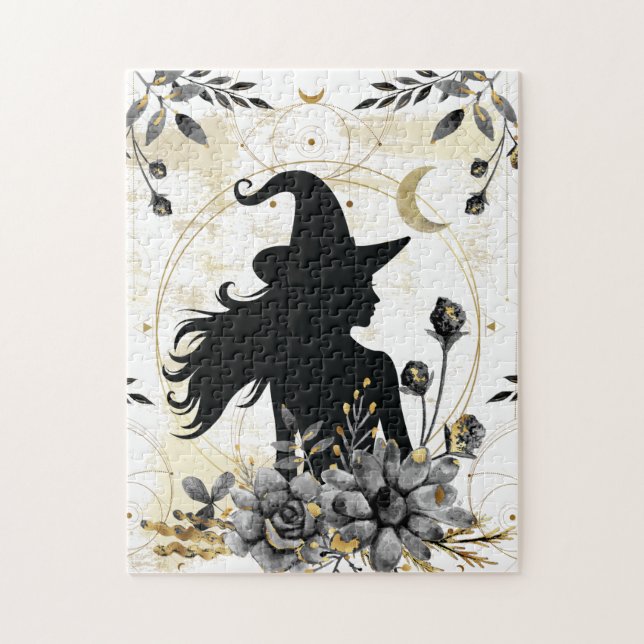 Modern contemporary Halloween witch 3 Jigsaw Puzzle (Vertical)