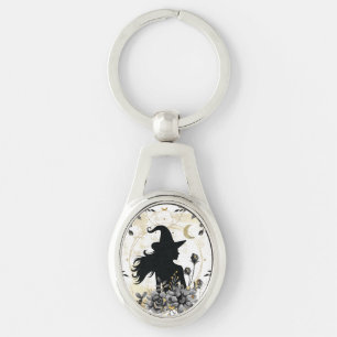 Modern contemporary Halloween witch 3 Keychain