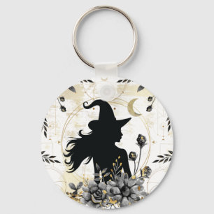 Modern contemporary Halloween witch 3 Keychain