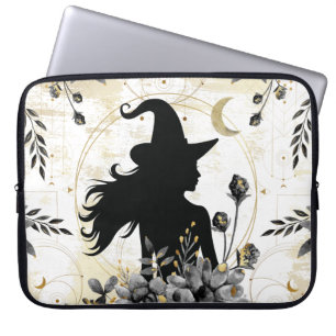 Modern contemporary Halloween witch 3 Laptop Sleeve