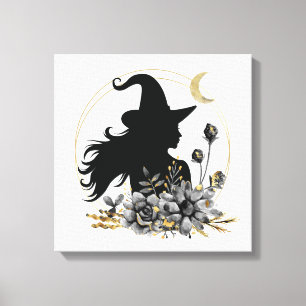 Modern contemporary Halloween witch Canvas Print