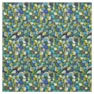 Modern  Contemporary Hand-painted  Green Pattern Fabric