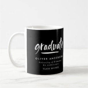 Modern contemporary script stylish graduation coff coffee mug