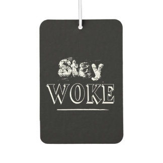 Modern Contemporary Stay Woke Black Air Freshener