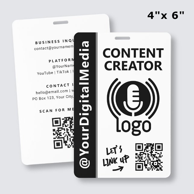 Modern Content Creator Networking ID Black Pass Badge (Creator Uploaded)