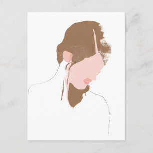 Modern Contour Portrait Postcard