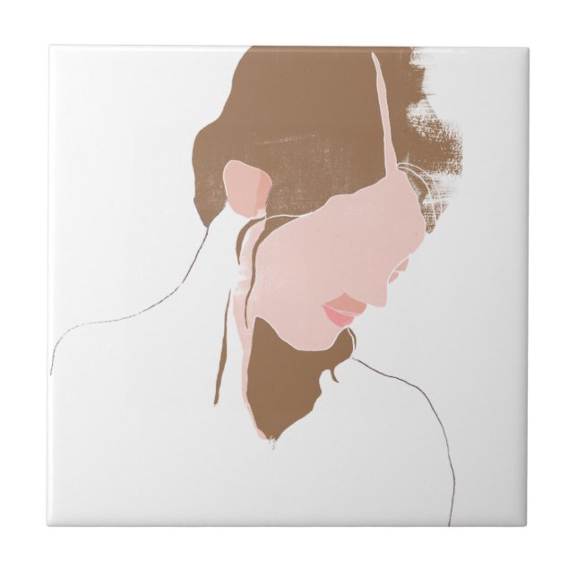 Modern Contour Portrait Tile (Front)