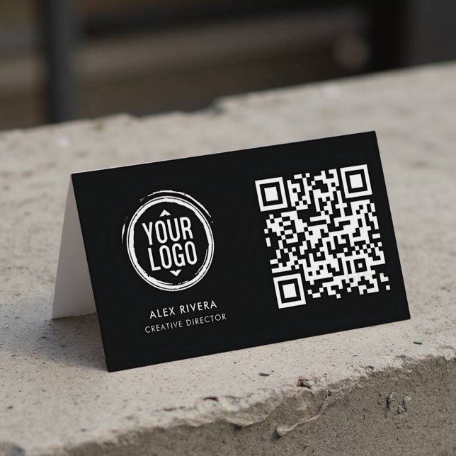 Modern Contractor Business Card with Custom Logo (Modern Business Card - Front)