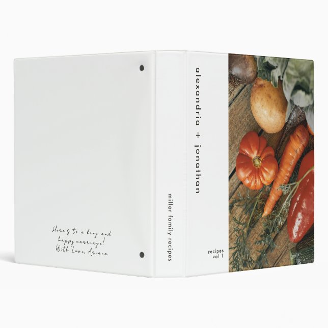 Modern Cooking Recipe Wedding Gift Message Binder (Background)
