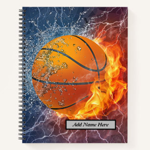 Modern Cool Basketball Water and Ice Design Notebook