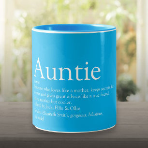 Modern Cool Best Ever Aunt Auntie Definition Two-Tone Coffee Mug