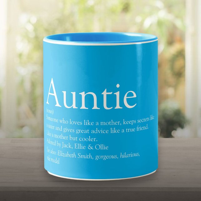 Modern Cool Best Ever Aunt Auntie Definition Two-Tone Coffee Mug (Modern Cool Best Ever Aunt Auntie Definition Two-Tone Coffee Mug)