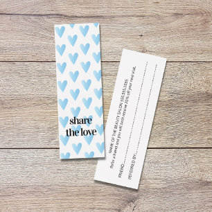 Modern Cool Blue Hearts Beauty Salon