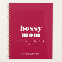 Modern Cool Bossy Mom Red Burgundy Personalized