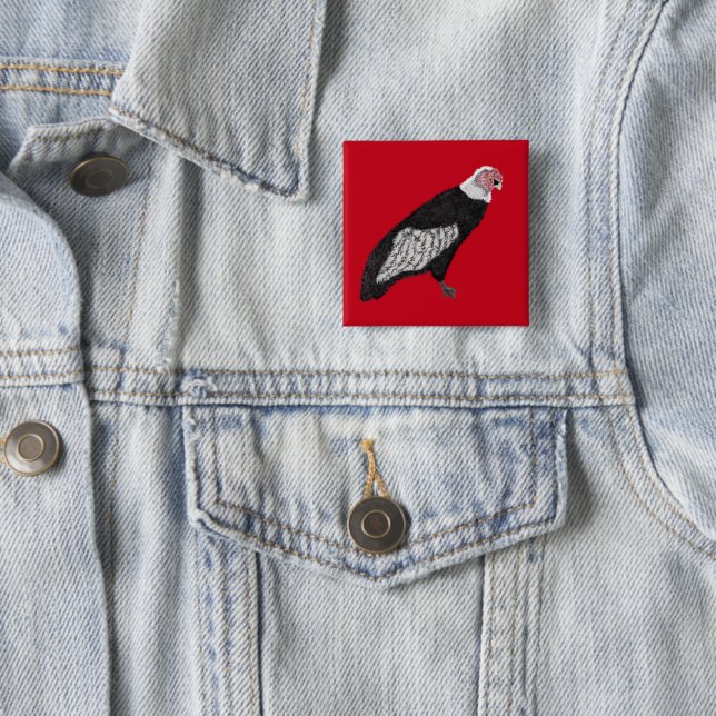 Modern cool condor 2 inch square button (In Situ)
