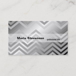 Modern, cool, elegant silver chevron professional business card