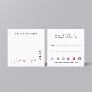 Modern Cool Fresh Colourful Beauty Salon Loyalty Card