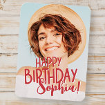 Modern Cool Fun Custom Photo Birthday Greeting Magnet<br><div class="desc">Design is modern and simple. Add a custom photo of the birthday celebrant and add his/her name.</div>