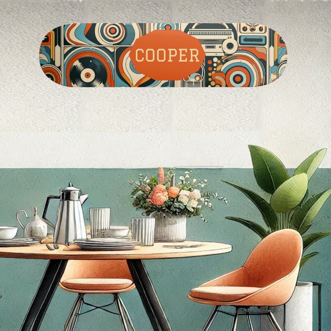 Modern Cool Geometric Forms Quirky Psychedelic Art Skateboard (Modern Cool Geometric Forms Quirky Psychedelic Art Skateboard)