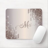 Modern Cool Glitter Drips Monogram  Mouse Pad (With Mouse)