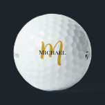 Modern Cool Gold Monogram Taylor Made TP5 3 Pack Golf Balls<br><div class="desc">Gold Colour Monogram Elegant Modern Trendy Template Outdoor Sports Equipment Golf Ball / 3 Pack Taylor Made TP5 Golf Balls.</div>