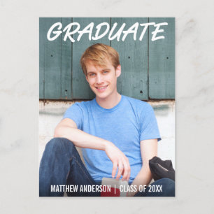 Modern Cool Graduation Announcement Photo WT Postcard