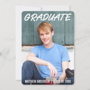 Modern Cool Graduation Announcement Photo WTR