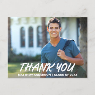 Modern Cool Graduation Thank You (Blank Back) W Postcard