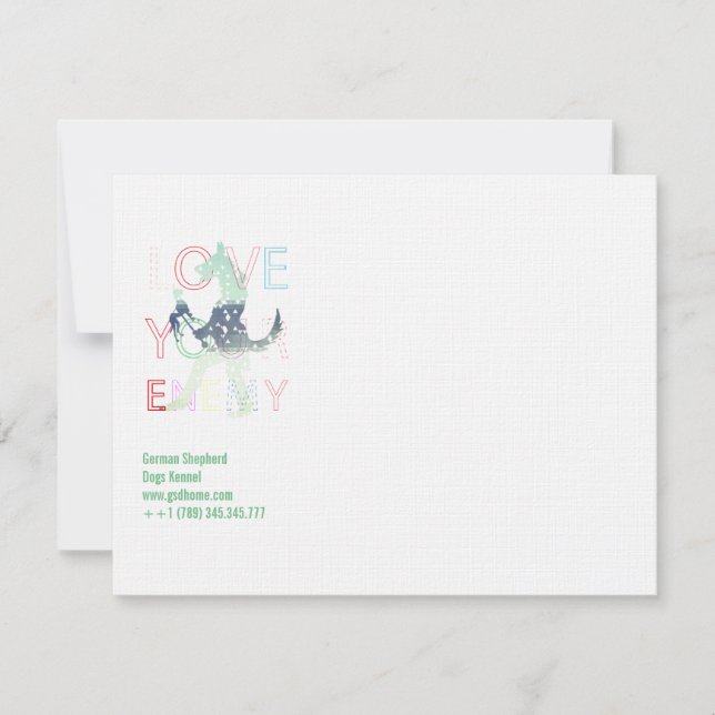 Modern cool green German Shepherd Dogs Cards (Front)
