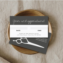 Modern Cool Grey White Hairstylist AppointmentCard