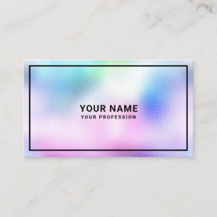 Modern Cool Holographic Glass Colourful Pastel Business Card