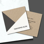 Modern Cool Kraft Paper Grey White Geometric Square Business Card<br><div class="desc">Modern elegant customizable business card template with PREMIUM kraft paper type and grey/white triangles. Elegant and cool design. Perfect for interior designer,  designer,  home decoration related professionals,  consultant and more.</div>